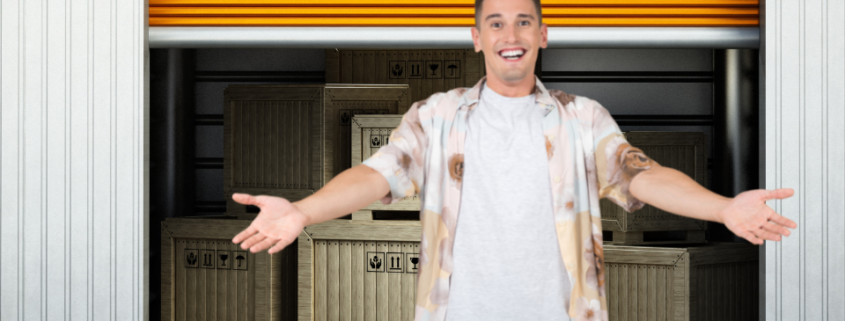 Man standing in front of storage unit